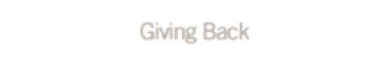 Giving Back